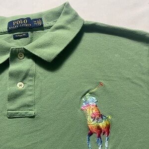 Ralph Lauren Mint Polo with Multicolor Logo